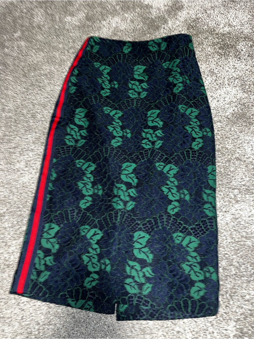 Ted Baker Appliquéd Green Pencil Skirt Size UK 1 Euc